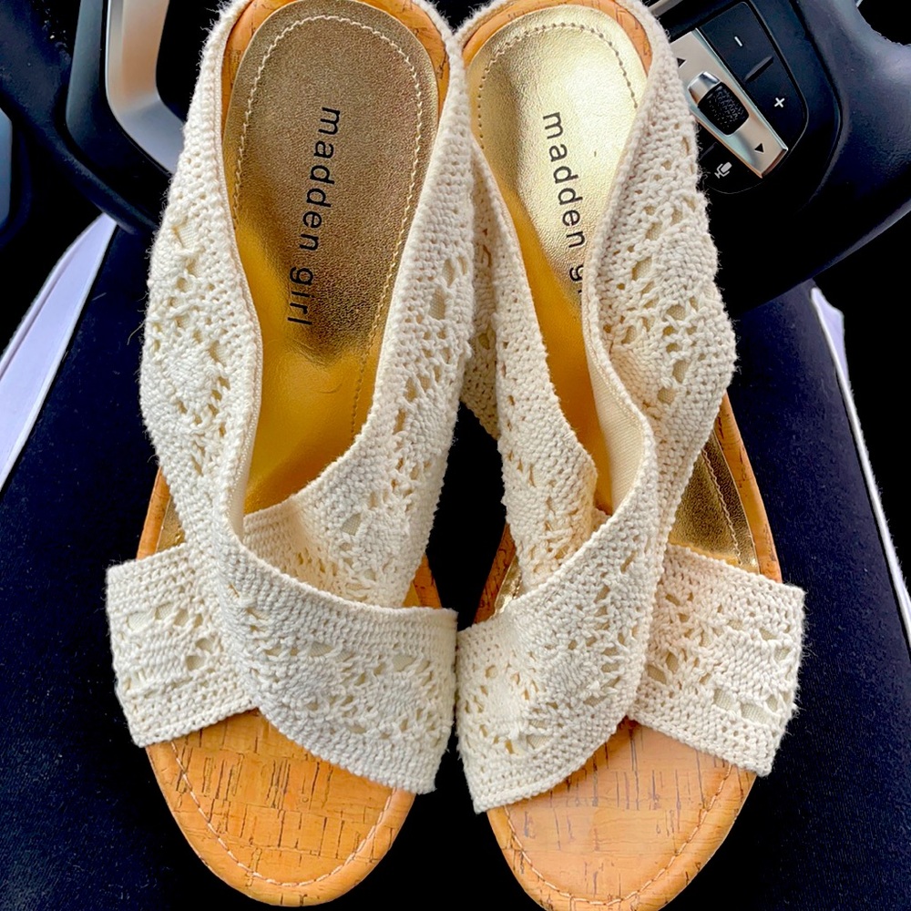 Madden girl crochet wedge sandals